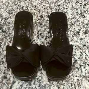 Kate Spade platform slide with grosgrain bow